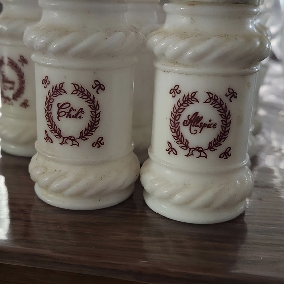 Other - Vintage White Spice Jars Set